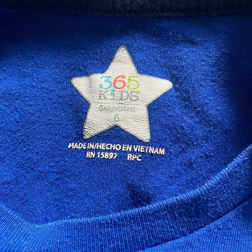 365 kids boys blue top size 6
